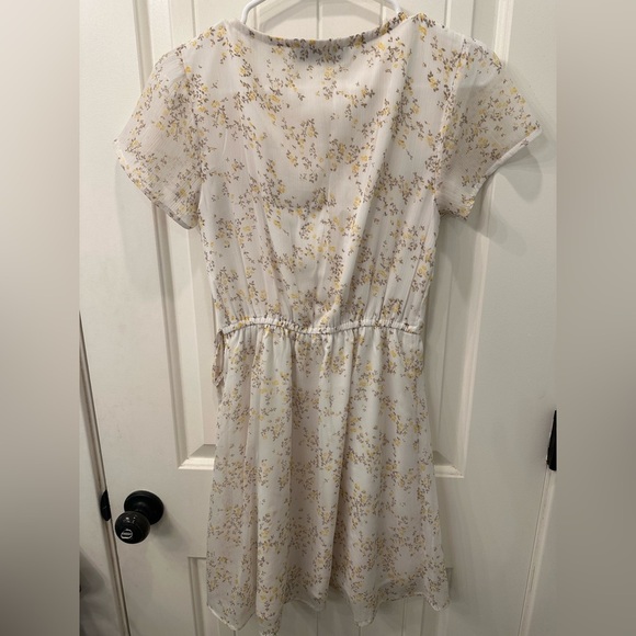 Abercrombie & Fitch Easy Waist Wrap Mini Dress White and Yellow Floral XS - Picture 4 of 4